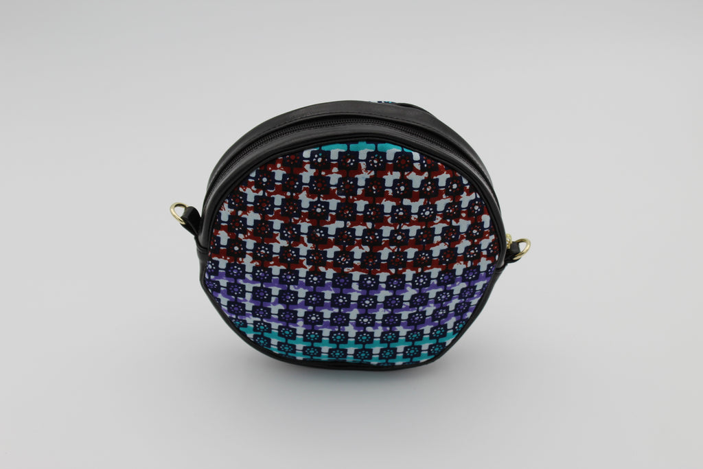 African Print Circle Cross Body Bag