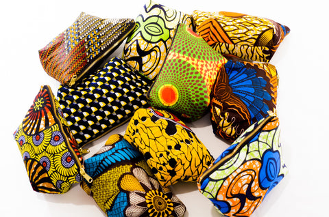 African Print Duffel and Cosmetic Bag Set