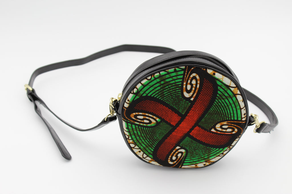 African Print Circle Cross Body Bag