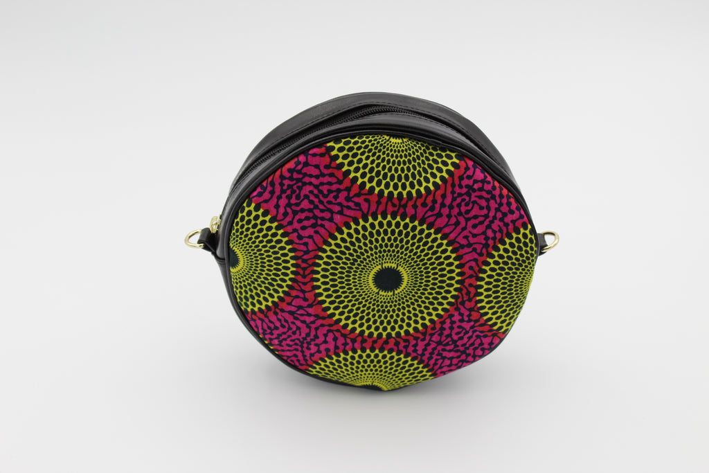 African Print Circle Cross Body Bag