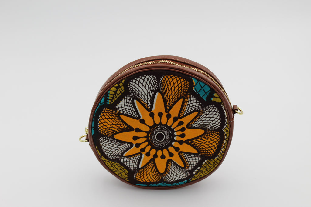 African Print Circle Cross Body Bag