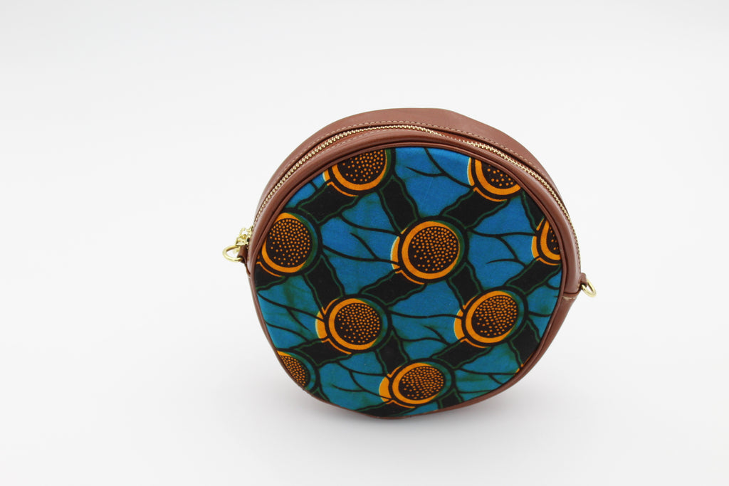 African Print Circle Cross Body Bag